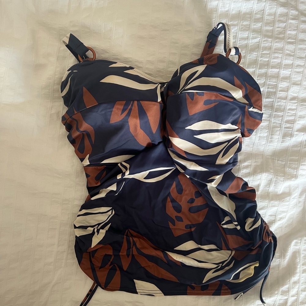 Fantasie Navy brown and White Tankini top